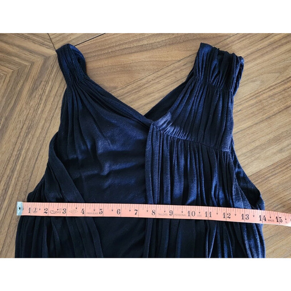 Vintge A.L.C Black Dramatic Pleated Drape Mini Dress Women Small Tencel Cashmere - Picture 6 of 7